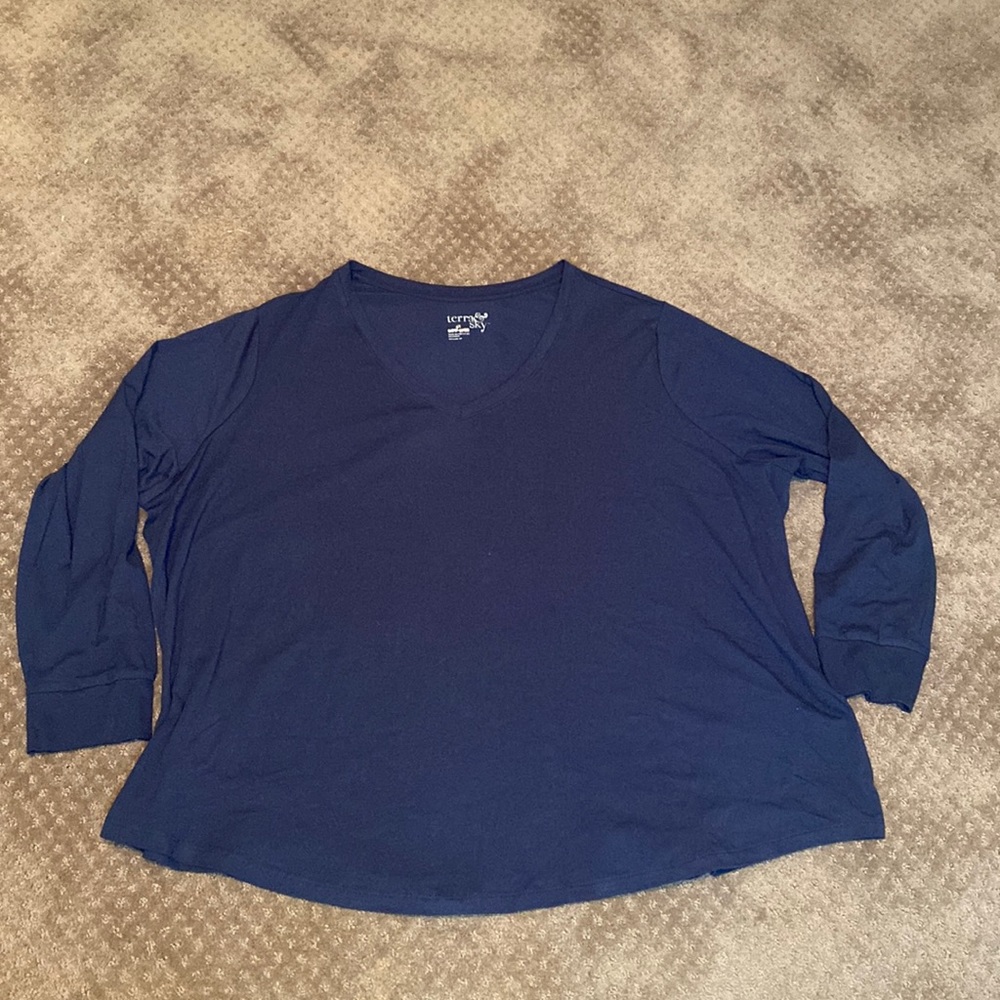 NWOT Terra & Sky navy tee 4X